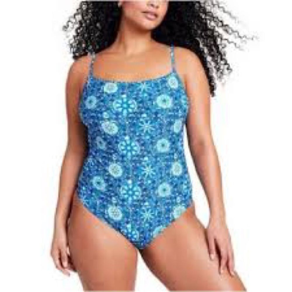 NWT New RHODE Zinnia Floral Print
One Piece Swimsuit Blue Size
Large 12-14